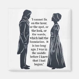 Darcy und Elizabeth Silhouette mit Zitat Magnet