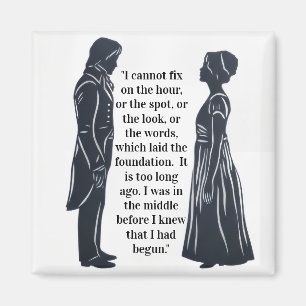 Darcy und Elizabeth Silhouette mit Zitat Magnet