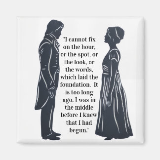 Darcy und Elizabeth Silhouette mit Zitat Magnet