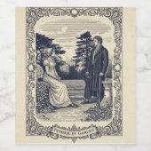 Darcy und Elizabeth Weinetikett (Einzelnes Label)