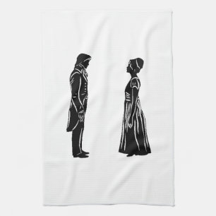 Darcy und Lizzy Silhouette Geschirrtuch