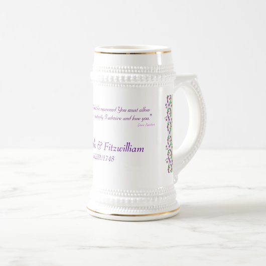 Darcy Wedding Stein Bierglas (VorderseiteRechts)