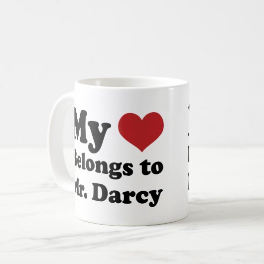 Darcy zitiert Jane Austen Tasse Geschenk (Vorderseite Links)