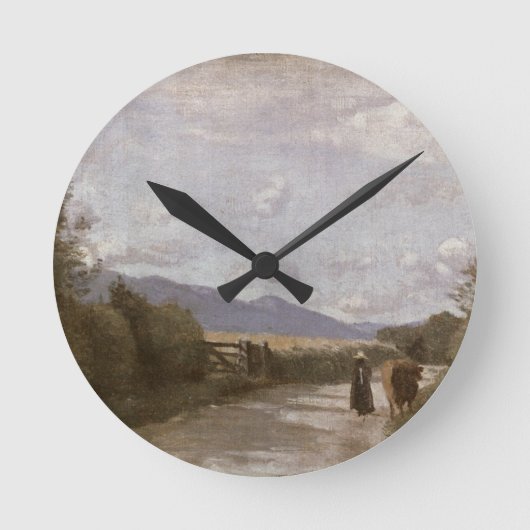 Dardagny, Morning, c.1853 (Öl auf Leinwand) Runde Wanduhr (Vorderseite)