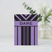 Dare Black and Lila Stripes & Chevrons Postkarte (Stehend Vorderseite)