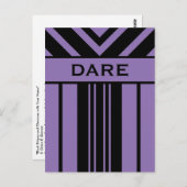 Dare Black and Lila Stripes & Chevrons Postkarte (Vorne/Hinten)