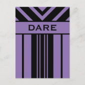 Dare Black and Lila Stripes & Chevrons Postkarte (Vorderseite)