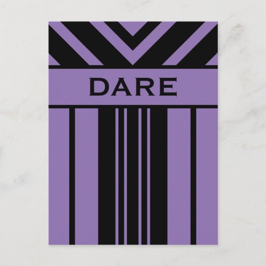 Dare Black and Lila Stripes & Chevrons Postkarte (Vorderseite)