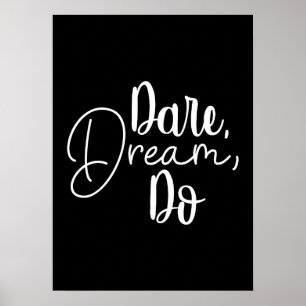 Dare, Dream Do, Gym, Hustle, Erfolg Motivierend Poster