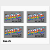 DARE für einen progressiven T - Shirt Rechteckiger Aufkleber (Blatt)