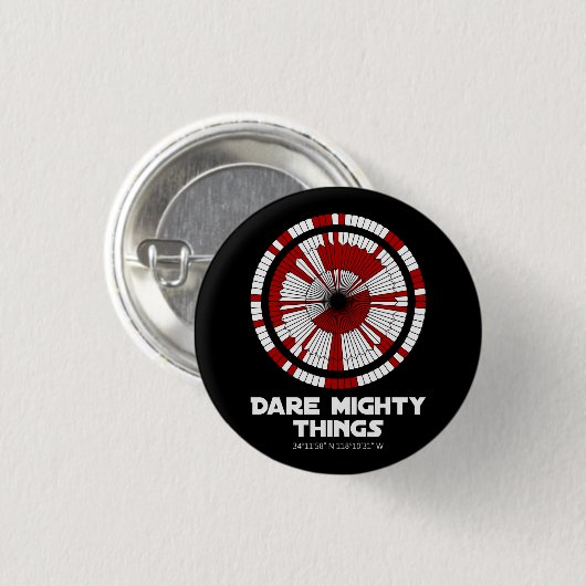 Dare Mighty Things Beharrlichkeit Mars Rover Landi Button (Vorne & Hinten)