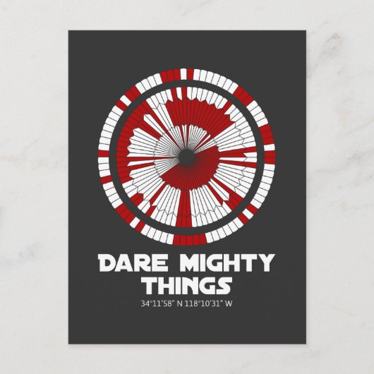 Dare Mighty Things Beharrlichkeit Mars Rover Landi Postkarte (Vorderseite)
