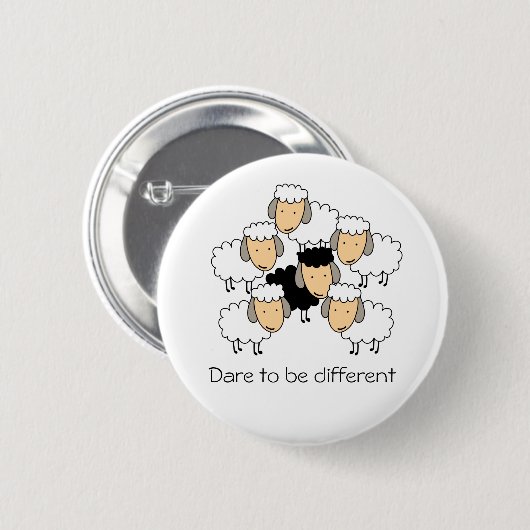 Dare to be Different Black Sheep Button (Vorne & Hinten)