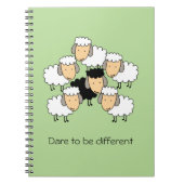 Dare to be Different Black Sheep Notizblock (Vorderseite)