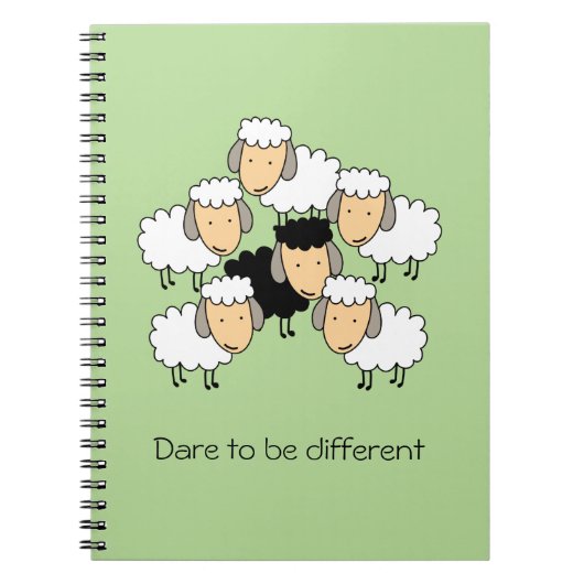 Dare to be Different Black Sheep Notizblock (Vorderseite)