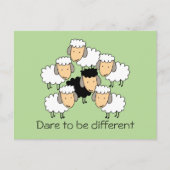 Dare to be Different Black Sheep Postkarte (Vorderseite)