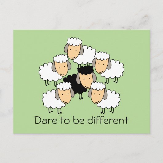 Dare to be Different Black Sheep Postkarte (Vorderseite)