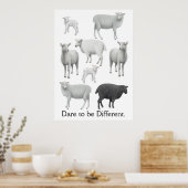Dare to be Different Black Sheep Print Poster (Küche)