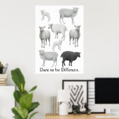 Dare to be Different Black Sheep Print Poster (Heimbüro)