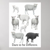 Dare to be Different Black Sheep Print Poster (Vorne)