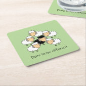 Dare to be Different Black Sheep Rechteckiger Pappuntersetzer (angewinkelt)