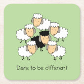 Dare to be Different Black Sheep Rechteckiger Pappuntersetzer (Vorderseite)