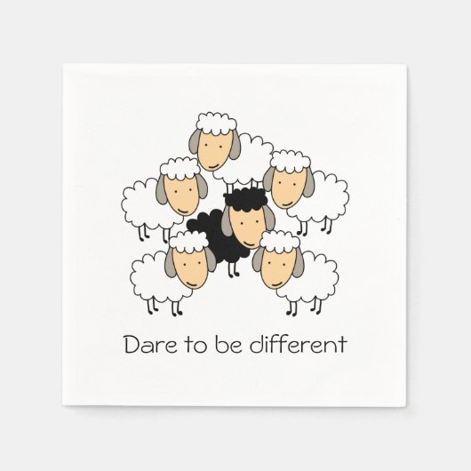 Dare to be Different Black Sheep Serviette (Vorderseite)