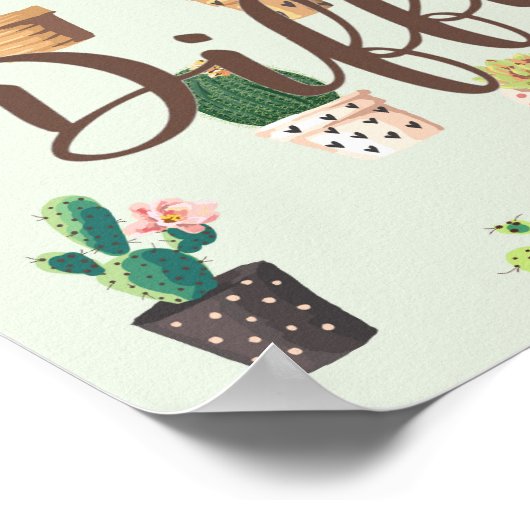 Dare to be Different Cactus Print Poster (Ecke)