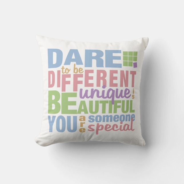 Dare to be Different custom throw pillow Kissen (Vorderseite)