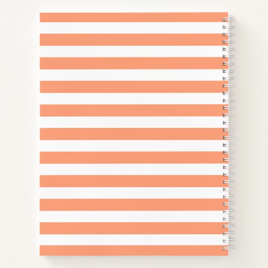 Dare to be Different Flamingo Orange White Stripes Notizblock (Rückseite)