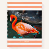 Dare to be Different Flamingo Orange White Stripes Notizblock (Vorderseite)
