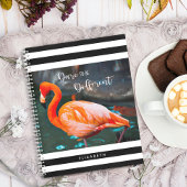 Dare to be Different Flamingo Schwarz-weiße Streif Notizblock