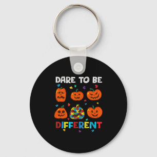 Dare to be Different Pumpkin Autismus Halloween Schlüsselanhänger