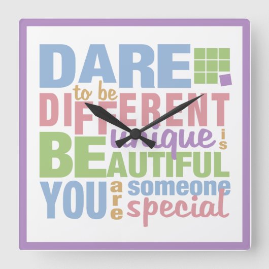 Dare to be Different Wall Uhr (Vorderseite)