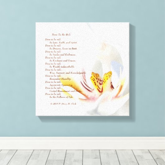 "Dare to be Rich" Orchid Leinwanddruck (Insitu (Holzboden))