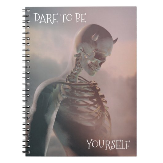 Dare To Be Yourself. Skeleton with horns Notizblock (Vorderseite)