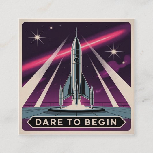 Dare To Begin Quadratische Visitenkarte (Vorderseite)