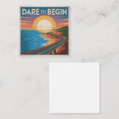 Dare To Begin Quadratische Visitenkarte (Vorne/Hinten)