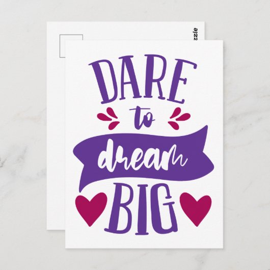 Dare to Dream Big Inspiration Motivierend Postc Postkarte (Vorne/Hinten)