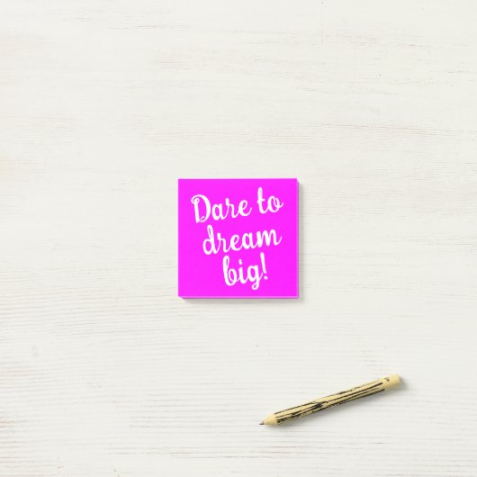 Dare to Dream Big Inspiration Post-it Klebezettel (Auf Schreibtisch)