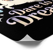 Dare to Dream Unicorn Rainbow Motivation Poster (Ecke)