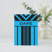 Dare Vibrant Blue and Black Stripes & Chevrons Postkarte (Stehend Vorderseite)