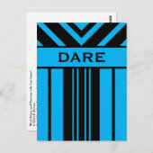 Dare Vibrant Blue and Black Stripes & Chevrons Postkarte (Vorne/Hinten)