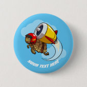 Daredevil Flying Tortoise mit Jet Pack-Cartoon Button (Vorderseite)