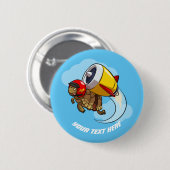 Daredevil Flying Tortoise mit Jet Pack-Cartoon Button (Vorne & Hinten)