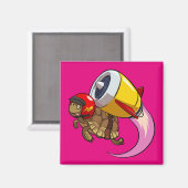 Daredevil Flying Tortoise mit Jet Pack-Cartoon Magnet (Vorderseite/Rückseite)