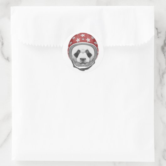 Daredevil Panda Runder Aufkleber (Tasche)