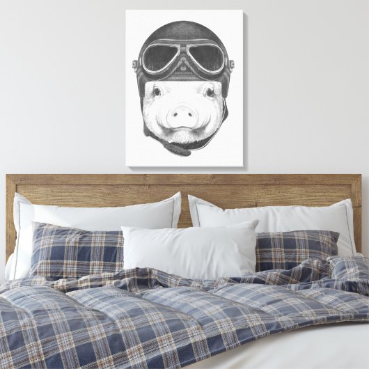 Daredevil Pig Leinwanddruck (Insitu (Schlafzimmer))