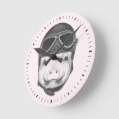 Daredevil Pig Runde Wanduhr (Winkel)