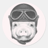 Daredevil Pig Runder Aufkleber (Vorderseite)